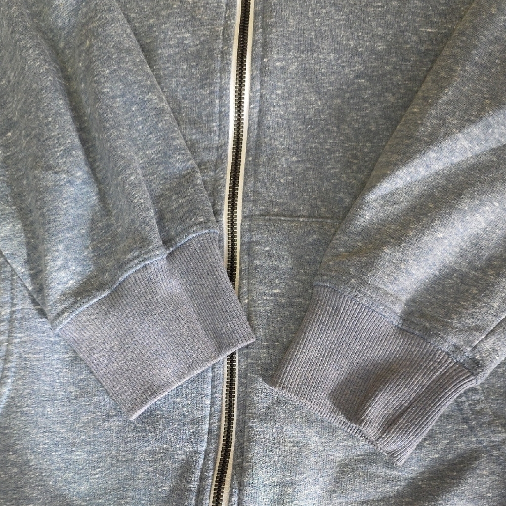 O'Neill Size Large Zip-Up Fleece Sweatshirt Hoodie Heathered Gray Surf - Picture 6 of 14